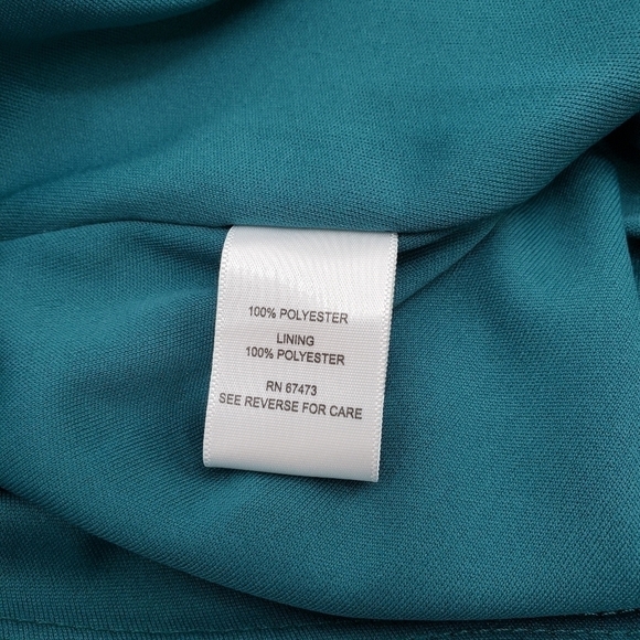 Taylor Sleeveless V-Neck Solid A-line Ruffle Skirt Satin CDC Dress - Picture 8 of 9